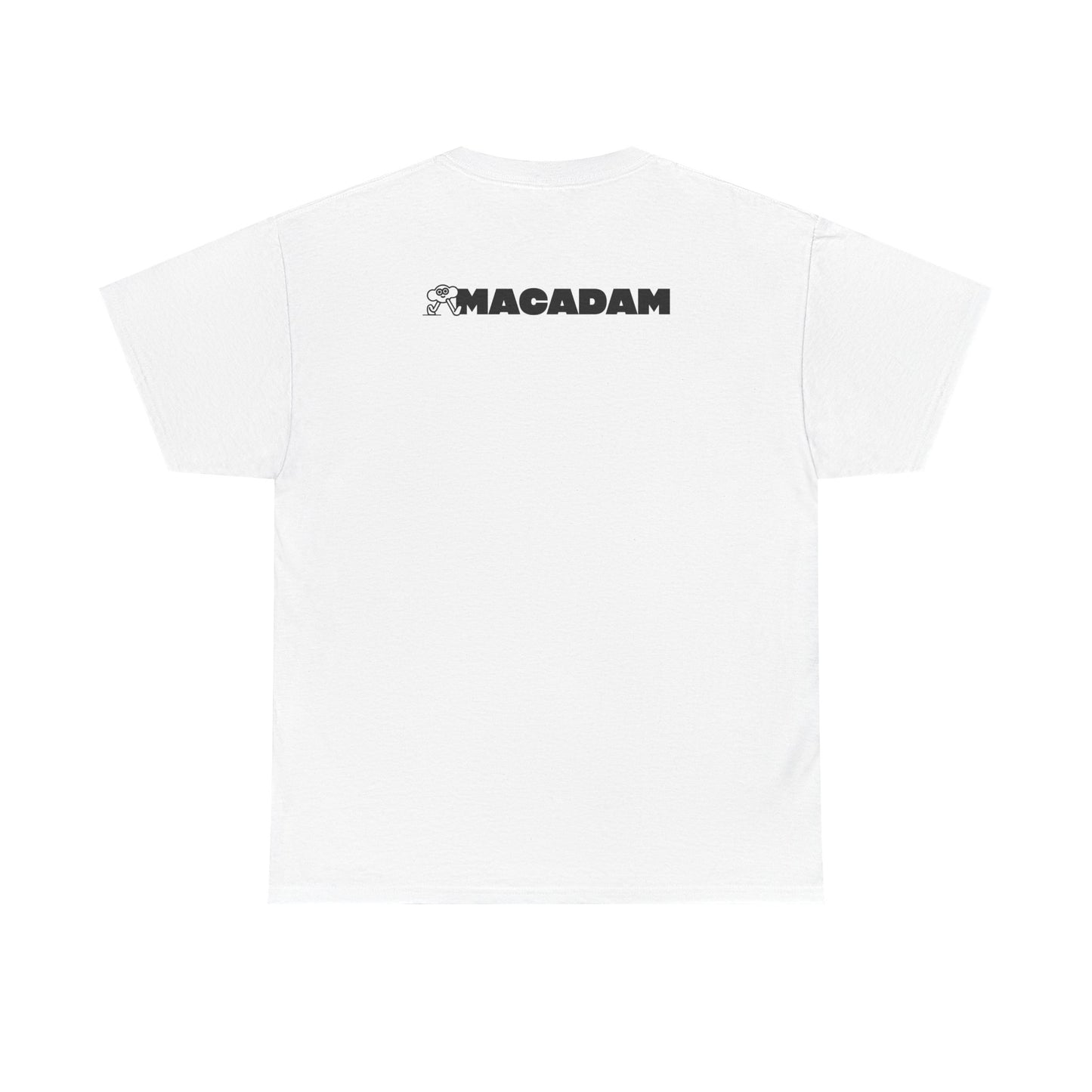 Macadam Mascot Tee — Cute Marching Heart Character with Malaysian Flag